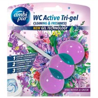 Гелевый подвесной блок для туалета Ambi Pur WC Active Tri-gel Гиацинт и зелень, 45 г